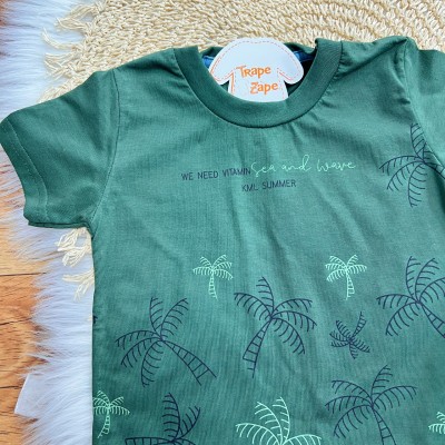 Conj. Camiseta We Need Vitamin Sea e Bermuda - Verde